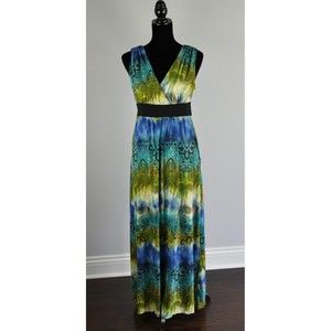 Dress Barn Women’s SZ 10 Multicolor Paisley Print Sleeveless Long Maxi Dress
